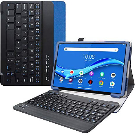 LiuShan Tab M10 Plus Custodia, Staccabile Tastiera QWERTY (Layout Inglese) Custodia per 10.3 Lenovo Tab K10 / Lenovo Tab M10 Plus/Tab M10 FHD Plus (2nd Gen) TB-X606F Tablet,Blu