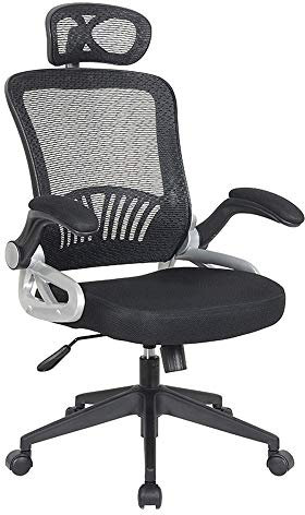 T-LoVendo - Silla de Oficina o Escritorio reclinable y ergonómica con Reposabrazos Ajustables. con Reposacabezas. Respaldo Transpirable de Malla. Ideal Oficina, Trabajo en casa.