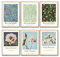 ZoeyAustin® 3 Doppelseitiges Kunstdruck Poster Set, Ohne Rahmen, DIN A3 (30cm x 42cm), Stilvolles Wandposter, 3 Wandbilder, Beidseitige Bilder (William Morris Blumen/Japanische deko Blumen)