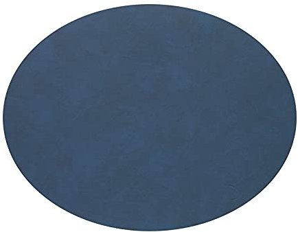Tischset Platzset Oval L (35x46cm) Nupo Leder 2er Set LindDNA, Farbe:Midnight Blue