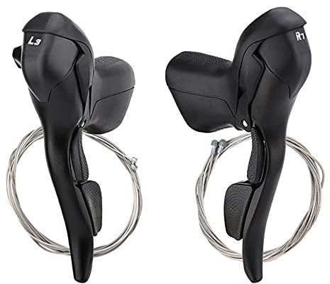 1 Paar Rennrad Schalthebel, 3 x 7 21 Speed Geschwindigkeit Dual Control Schalthebel für Mountainbike Lenker Bremshebelgriffe zum Radfahren (L3 x R7 Speed)
