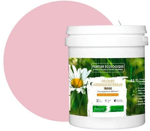 BOX DECO COULEURS Peinture naturelle écologique intérieur extérieur aspect velours Natura - 1L, Rose