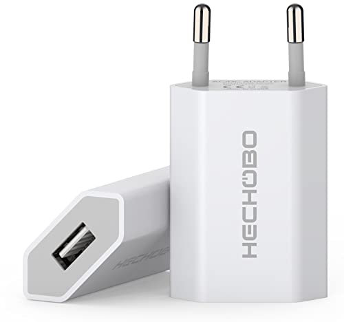 Adapter USB Steckdose, Netzteil USB Stecker- 2er Pack Adapter 5V 1A Universal - Charger Kompatibel mit Smartphone, iPhone, iWatch, Handy, Kamera, Tablets, MP3 usw