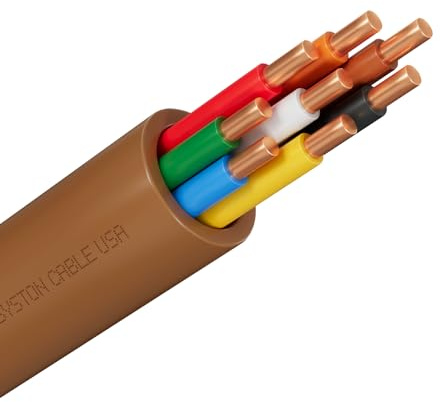 Syston 18/8 Thermostat Doorbell HVAC Heating Control Cable Wire, 18 AWG 8 Conductors 100% Solid Copper Conductors CL3R/FT4/CMR Riser-Rated, UV Resistant RoHS for Low Voltage Applications Use