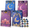 DPKOW 12 Stück Eid Mubarak Geschenktüten mit Etikettenaufklebern, Islamische Muslimische Papiertüten Ramadan Eid Partytüten für Geschenkverpackung, Süßes Plätzchen Tüten für Eid Home Tischdekorationen