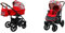 BabyLux Optimal 2-in-1 Baby Kinderwagen Tief und Kinderwagen mit Zubehör Verstellbar und faltbar Aluminium Konstruktion Wasserdicht Nicht abnehmbare Räder Silver Black Black Frame