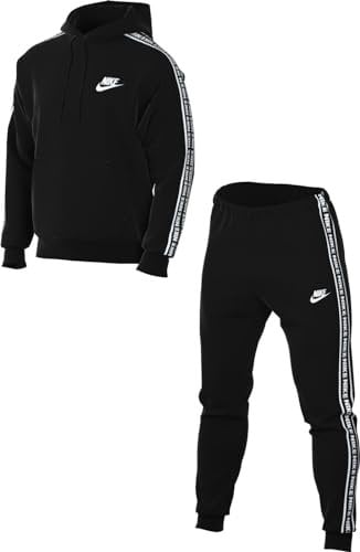 Nike Club Fleece Tuta da Ginnastica, Black/White, XL Uomo