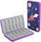 QIANRENON 24 en 1 Switch Carte Organisateur Magnétique Étuis MicroSD Jeu Memoire Carte Rangement Boîte, Contenir 24 NDS Carte+24 MicroSD, pour NDS Switch OLED Switch Lite, Violet/Motif Ciel étoilé