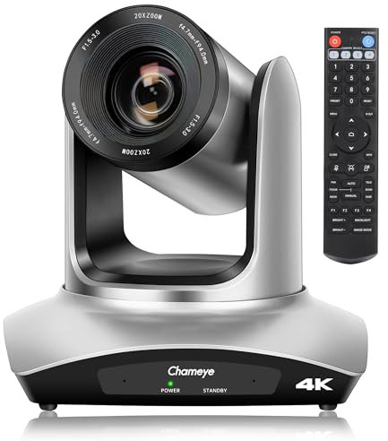 Chameye 4K PTZ Camera 20x Optical Zoom USB3.0/HDMI/LAN/PoE Conference Camera, 4K PTZ Webcam for Church Worship Services Meeting Education Live Streaming Events, C420