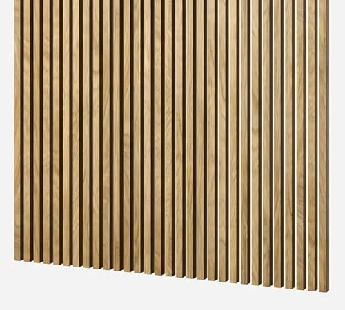 MEBANO. 12 Stück Holzstruktur Wandpaneele 265 x 3 cm, Eiche Natur Grandson, Wanddeko Lamellen aus MDF, Wandverkleidung, Paneele Wand Wohnzimmer, Holzpaneele für Wand & Decke