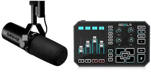 Shure SM7dB Dynamisches Sprach-und Gesangsmikrofon mit integriertem Vorverstärker & TC Helicon GoXLR Revolutionäre Online-Broadcaster-Plattform