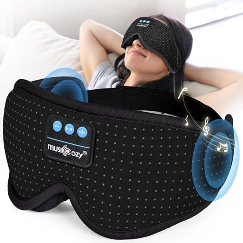 Sleep Mask Sleep Headphones,Musicozy 3D Eye Mask Headphones with White Noise Timer|Bluetooth 5.4 Sleep Mask for Men Women,Wireless Sleeping Headphones for Yoga Travel Office Relaxation Gifts