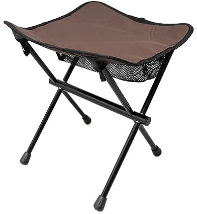 Itkcozcg Tragbarer, faltbarer Campinghocker für Outdoor, Angeln, Rucksackreisen, Reisen, kleine Hocker mit Flaschenhalter