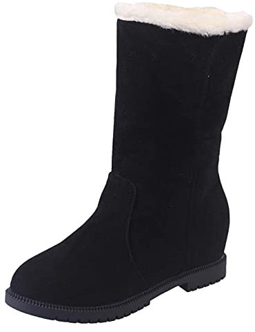 Generico Stivali+Polpaccio+Xxl Stivaletti A Punta Donna Stivali Neve Inverno Caviglia Stivali con suola spessa Scarpe Inverno Stivali corti da donna Stivali Indianini Estivi Stivali Lunghi (Black, 37)