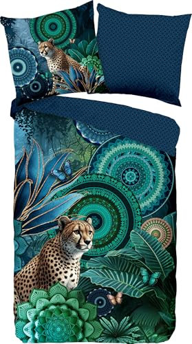 Hip Wendebettwäsche Nyah Satin Petrol Größe 1x 200x200 cm + 2X 80x80 cm