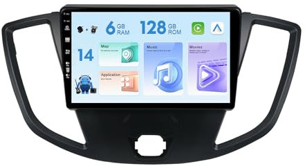 MISONDA 6G+128G Autoradio 2 Din Android 14 Für Ford Transit Custom 2015-2017 IPS 9 Zoll GPS CarPlay Android Auto Bluetooth Radio USB DSP Rückfahrkamera+MIC Unterstützung OBDII DAB+