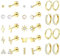 Morfetto 14Paar Ohrringe Gold Helix Piercings Chirurgenstahl Studs Creolen Ohrstecker Kleine CZ Blume Conch Tragus Piercing Ohr Schmuck Set Damen Herren