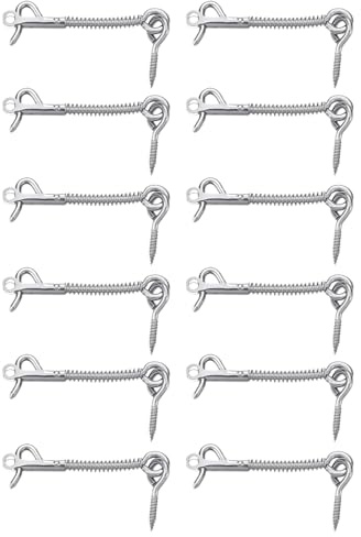 Loquet de sécurité pour clôture de piscine | 12 loquets de sécurité en acier inoxydable | Matériel d'intimité extérieur à ressort pour portail de piscine, clôture, abri de jardin, porte de grange