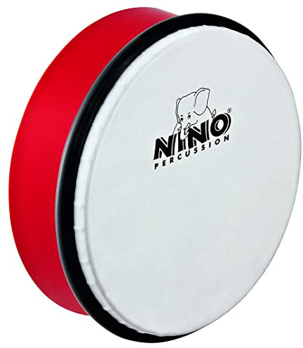 Nino Percussion Hand Drum Instrument - Mittelgroße Handtrommel für Kinder ab 3 Jahren - Durchmesser 8 Zoll (ca. 20 cm) - Kunststoff, Rot (NINO45R)