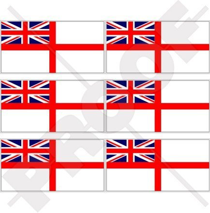 British Royal Navy Flag Naval White Ensign UK 40mm (1,6) Mobile Cell Phone Vinyl Mini Stickers, Decals x6
