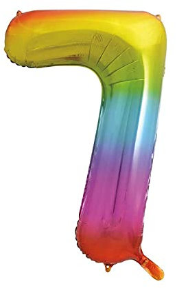 7-Shaped Rainbow Foil Balloon (86cm) - Perfect for Celebrations, Party Decor, Birthday, & More - 1 Pc