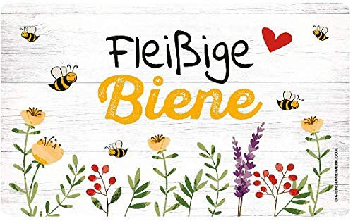 GILDE - 46972 - Frühstücksbrettchen, Fleißige Biene, Resopal, 23,5cm x 14,5cm, weiß