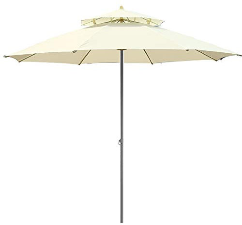 Sombrilla Paraguas de Jardín, Sombrilla Doble Top, Parasol Redonda, Desmontable, para Exteriores, Playa, Patio, Terraza, 2.5M