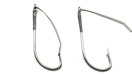 Tigofly 10 Stück/Charge Unkrautloser Widerhaken Angelhaken Größen 1/0-3/0 Barsch Einzelwurm-Sproat-Haken Köderhalter Crappie (Größe 1/0)