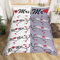Loussiesd Mr. und Mrs. Bettwäsche 155x220 Weiß Grau Paar Begleiter Bettwäsche symmetrisches Muster Bettbezug Set Blumenzweig Liebe Bettwäsche Set für Partner Mädchen Zimmer Dekor, Reißverschluss