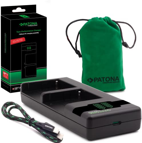 PATONA Premium Twin Performance PD Ladegerät Kompatibel mit Sony F550 F750 F970 FM50 FM500H Akku – Dual Ladegerät mit USB-C Anschluss & QC/PD Unterstützung – Schnellladen mit 20W+ Netzteil
