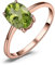 JewelryPalace Anelli Donna Argento 925, Naturale Peridoto Verde Birthstone Solitario Anello, Anniversario Anello Ovale Donna, Anello Solitario Fidanzamento in Oro Rosa, Set Gioielli Donna 9.5