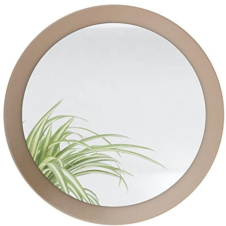 Vladon Spiegel Globe 50 cm, Made in Germany, dekorativer runder Wandspiegel für Flur und Wohnzimmer mit MDF-Rahmen in Bronze Optik