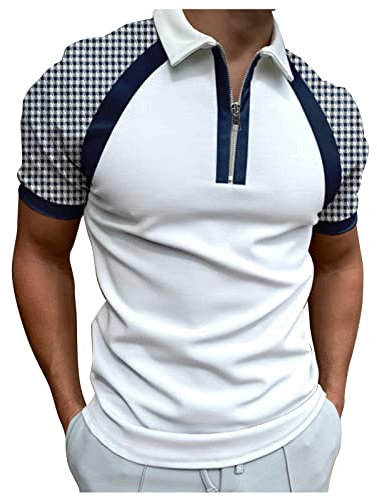 Generic Herren Tshirt Mit V-Ausschnitt Baumwoll Poloshirt Herren Unterhemd Herren Halbarm Hemden Herren Slim Fit Blau Traegershirt Maenner Hemd Kariert Herren Orange Hemden Herren Dunkellila