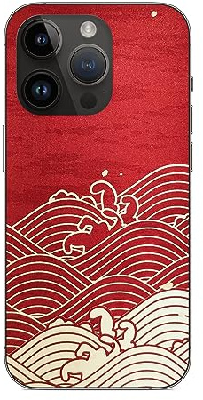 GADJET Phone Back Cover Sticker For iPhone 14 13 12 11 Pro Max XR X Vinyl Wrap Skin Anti-Scratch Cosmetic Phone Accessory Gift (iPhone 15 Gold Waves)