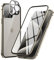 MIMGOAL 360 Grad Hülle für iPhone 15 Pro, Magnetische Adsorption Metallrahmen Ganzkörper Schutzhülle Vorne Hinten Gehärtetes Glas Transparente Full Case Dünn Handyhülle Cover,Titan Natur