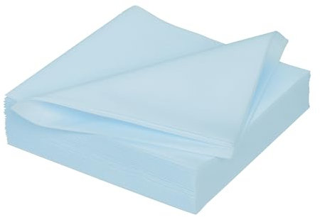 AVA Servietten stoffähnlich 40x40cm 25 Stück - Farbauswahl - Airlaid saugstark - Einweg Tischservietten zum Falten - Einfarbige Papierservietten für Hochzeit Geburtstag Gastronomie - Hellblau