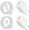 2Pack 25W USB C Cargador para iPad Pro 13/12.9/11 2024 2023 2022 2021 2020 2019 M4 M2/Air 2 3 4 5/Mini 2-6/iPad 4 5 6 7 8 9 10 Generación,iPhone 16e 16/16 Pro/15 14 13 12 Carga Rapida Enchufe y Cable