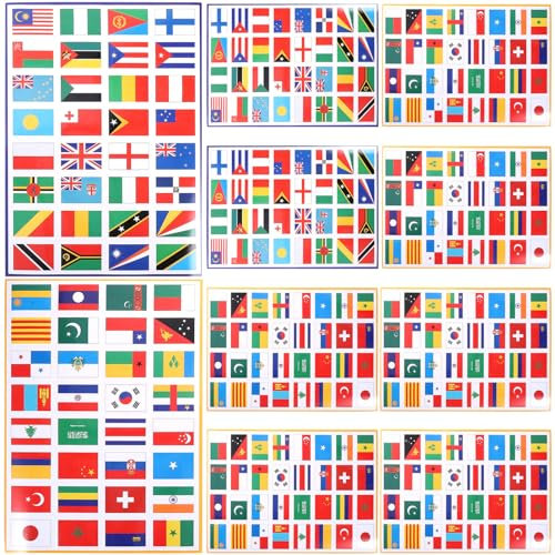 JOINPAYA Länder-pvc-aufkleber-flaggenblätter 10er-pack Für Schulsport-fußballpokal-dekorationen