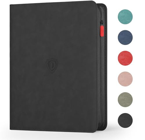 Deoyibu Card Binder mit 9 Taschen, Trading Card Binder für 360 Sammelkarten, Doppelseitiger Sammekalten Album mit Reißverschluss, Kartenordner für MTG, TCG, Spielkarten, Sportkarten, Schwarz