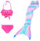 Meerjungfrauen Flosse, Meerjungfrauenflosse Mädchen Mit Bikini Set Schwimmflossen Kinder Meerjungfrau Badeanzug Bikinis Monoflosse Meerjungfrauen Badekleid Badebekleidung Multicolour 10-11 Jahre