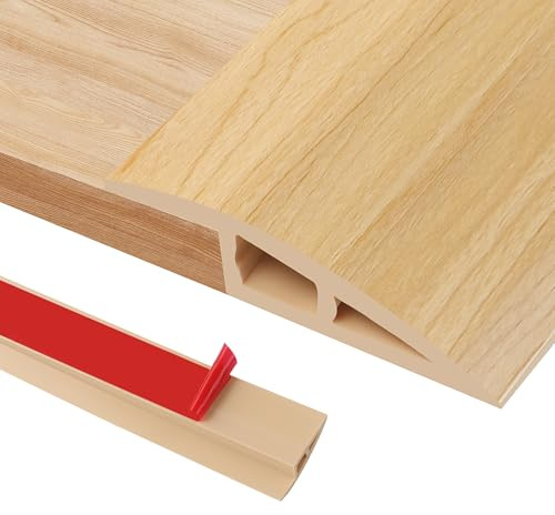 100cm Self-Adhesive Carpet Door Strips, PVC Door Threshold Strip for Height 7-10mm Carpet, Laminate Floor and Tile Thresholds, Doorways, Edges and Scooters(A5010,Raw Wood Grain)