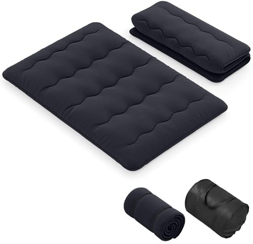 GIANTEX Bodenmatratze 140x200 cm, Futon Matratze Japanisch, Tatami Matte Faltbar & Tragbar, Klappmatratze mit Tragetasche & Abnehmbarer Bezug, Schlafmatte Schlafunterlage für Gästezimmer Schlafzimmer