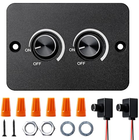 Interruttore dimmer a LED DC12V-24V, doppio interruttore, 3 marce, 60 W, 5 A, PWM, interruttore rotativo per camion/camper/roulotte/lampade LED/barca