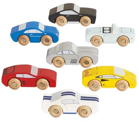 Le Toy Van TV445 Classic Wooden Sports Cars Toy, Various, Universal Train Track