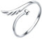 VORCOOL 925 Sterling Silber Ring mit Engels Flügel Herz - Verstellbar