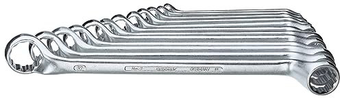 GEDORE Doppelringschlüssel Satz, 12-teilig, 6-32 mm, gekröpft, geschmiedet, Premium Handwerkzeug-Set, ideal für Profi-Handwerker und Heimwerker