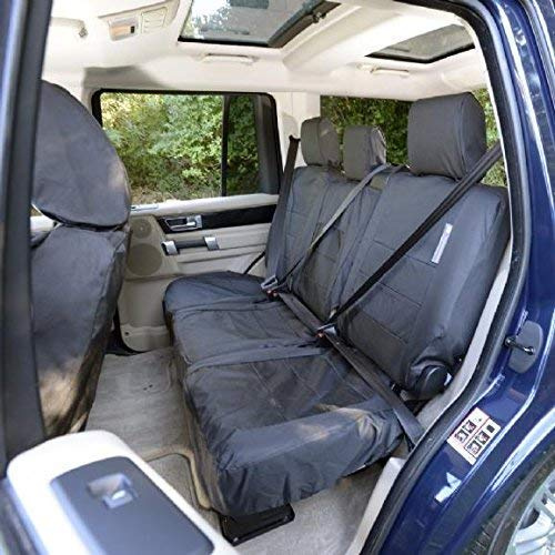 To Fit Land Rover Discovery 3 Seat Covers 2004-2009 Rear Set | Waterproof & Heavy Duty, Airbag Compatible, Easy To Fit - Tailored Rear Bench Black