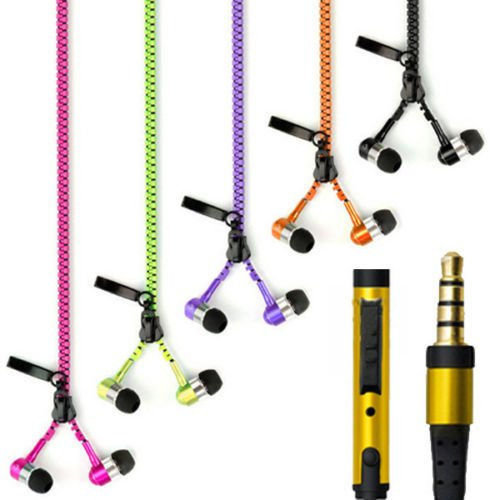 theoutlettablet auricolari con zip HiFi Stereo ha microfono vivavoce per smartphone Lenovo Lemon 3 verde