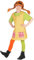 Maskworld Pippi Langstrumpf Kostüm für Kinder - original lizensiert - Karneval Faschingskostüm Baumwoll-Shirt, Schürze, Strumpfhose – 98/104