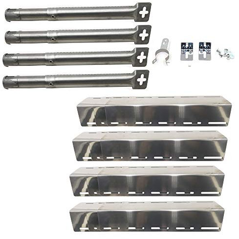 Attachcooking Kit de Piezas de Repuesto Universal de Acero Inoxidable, 4 quemadores de Tubo Ajustables y 4 Placas de Calor Ajustables para la mayoría de barbacoas de Gas